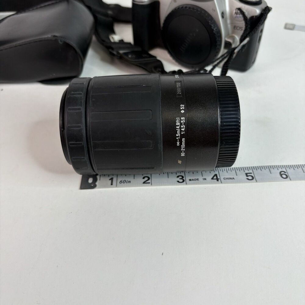 Vintage Canon Rebel 2000 Eos, With Flash And Zoom 80-200mm 1:4.5-5.6 Lens, UV - Picture 11 of 12